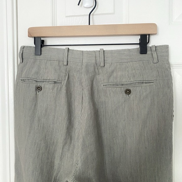 Vintage Hermes High Waisted Relaxed Striped 100% Linen Pants Women's Size 42 - Picture 11 of 16